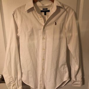 Size 6 White Ralph Lauren button down top
